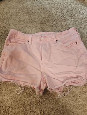 Size 8 Old Navy Pale Pink Distressed Denim Shorts